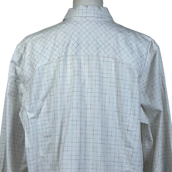Roper Shirt Women Size 1X White Long Sleeve Faceted Snaps Color Checks Western - Picture 5 of 12